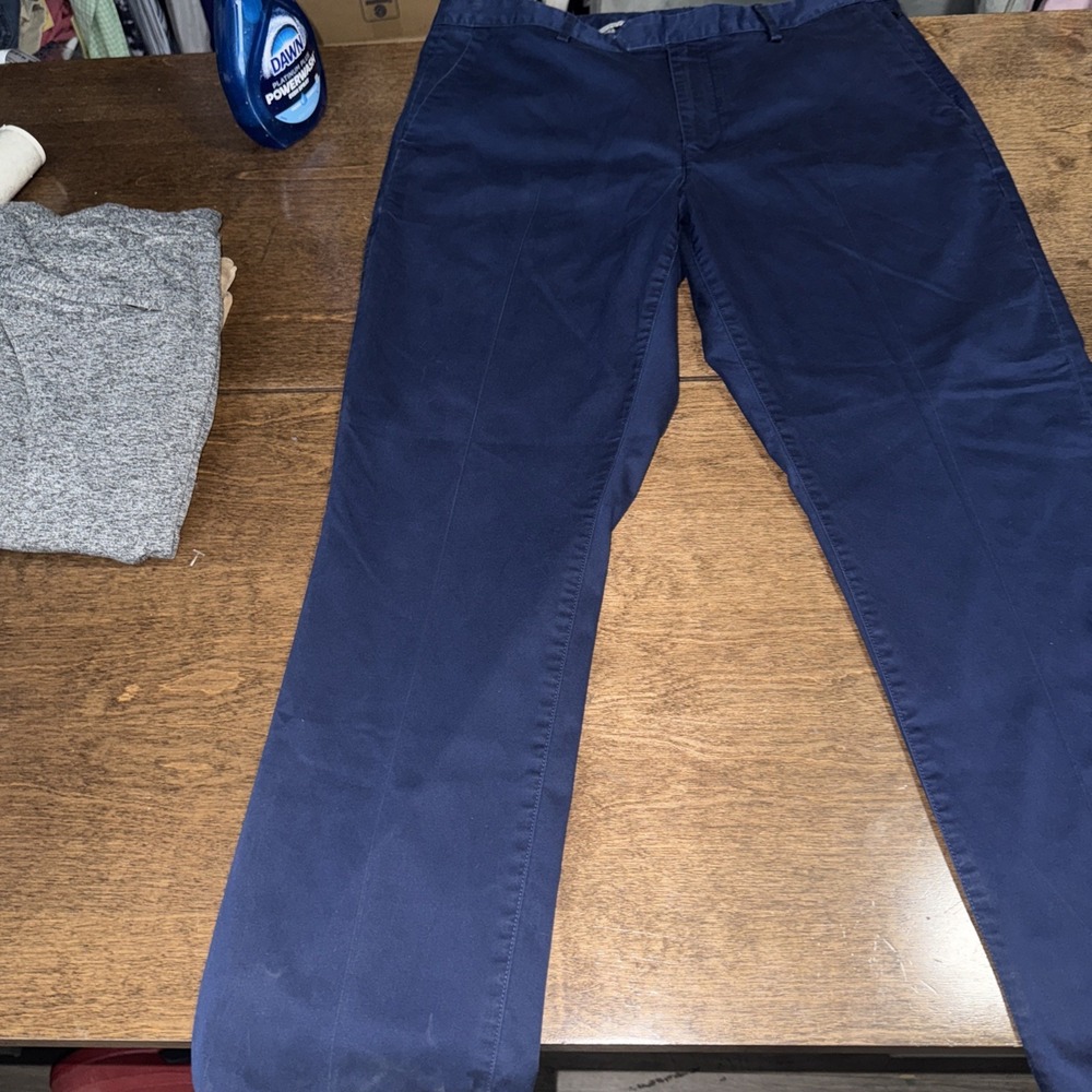 Bonobos Mens Chino Pants 35x30(29) Blue Slim Fit Flat Front Golf Business Casual